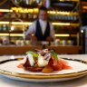 Buffalo mozzarella, peaches and prosciutto at L’Americano Espresso Bar.
