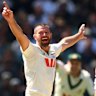 Michael Neser celebrates Joe Root’s wicket at the MCG on Boxing Day.