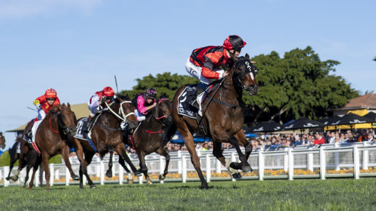 Converge wins the JJ Atkins on Stradbroke day for Gai Waterhouse and Adrian Bott.