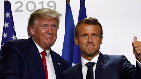 Donald Trump and Emmanuel Macron in Biarritz in August.