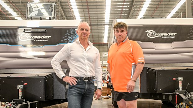 Crusader Caravans founders Michael Paidoussis and Serge Valentino.