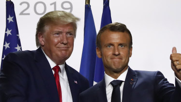 Donald Trump and Emmanuel Macron in Biarritz in August.