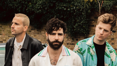 Foals: Jack Bevan, Yannis Philippakis and Jimmy Smith.