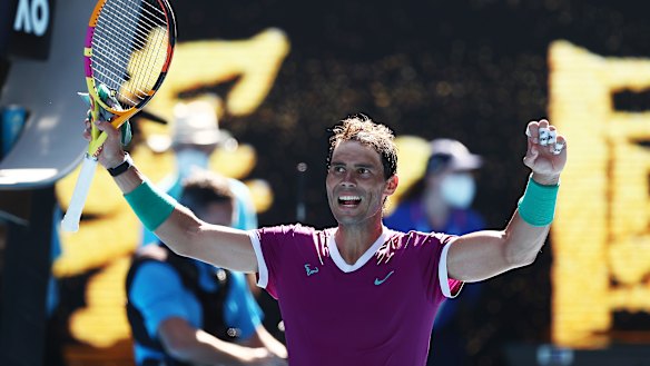 Rafael Nadal wins through.