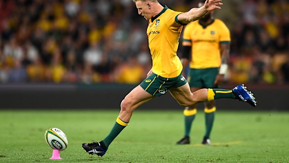 Reece Hodge in action for the Wallabies. 