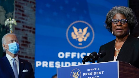 President-elect Joe Biden's US ambassador to the United Nations nominee Linda Thomas-Greenfield.