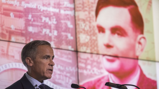 Mark Carney, governor of the Bank of England, announces scientist Alan Turing will be displayed on the new 50 pound note.