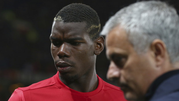 Bad relationship: former Manchester United manager Jose Mourinho, right, describes Paul Pogba as 'his excellency'.