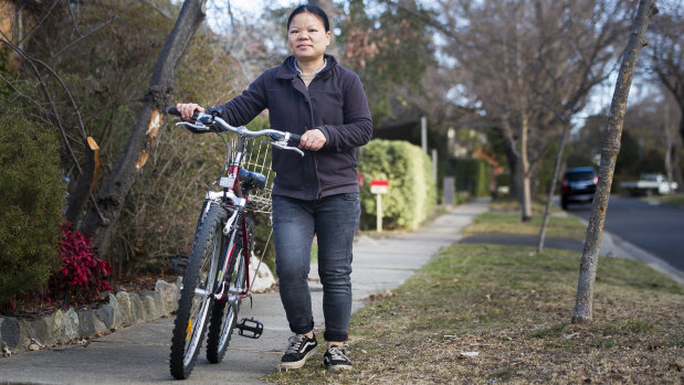 Christina, a client of YWCA Canberra, received a bike from GIVIT. 