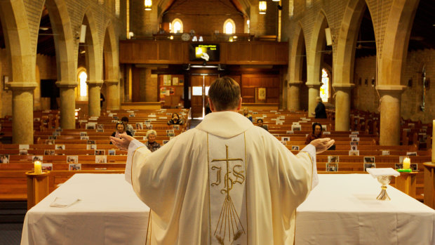 Father Greg Morgan at St Charles Borromeo Catholic Church in Ryde.