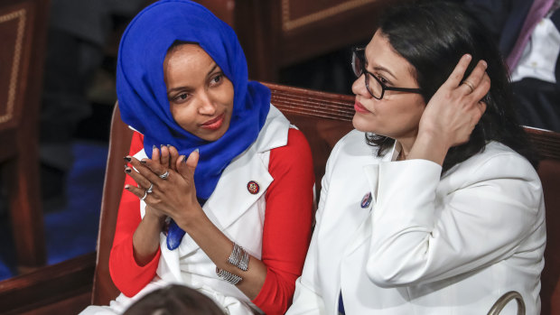 Ilhan Omar, left, and Rashida Tlaib have voiced support for the pro-Palestinian Boycott, Divestment, Sanctions movement.