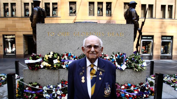 The last post: Wal Scott Smith prepares for his final Anzac Day as guardian of the Martin Place cenotaph.