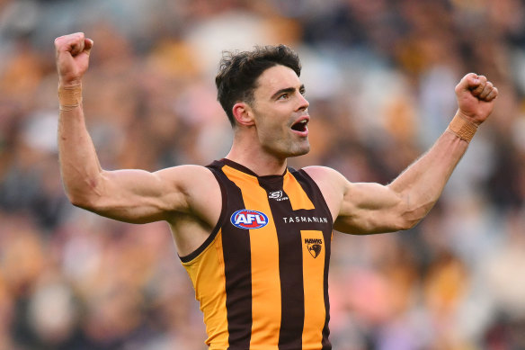 Conor Nash has become a key part of the Hawthorn midfield. 