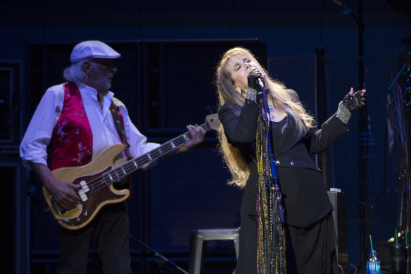 John McVie and Stevie Nicks during Fleetwood Mac's Sydney show last year.