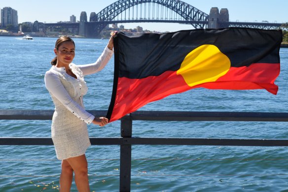 Cheree Toka led the campaign to permanently fly the Aboriginal flag on the bridge.