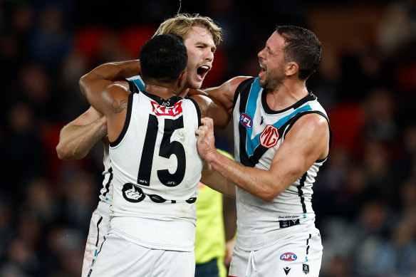 Port claimed the crucial win holding Carlton to one goal in the second half.