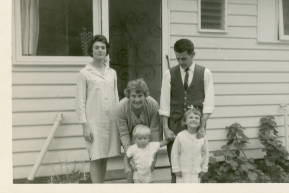 Fleas's mother, nana Muriel, a young Flea, his father and sister Karyn, Melbourne 1965.