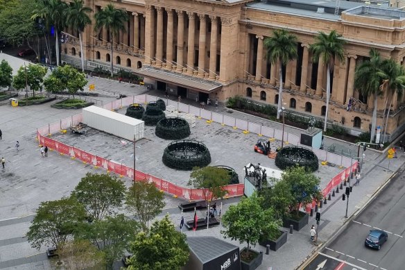 The Christmas tree will soon stand again in King George Square in Brisbane.