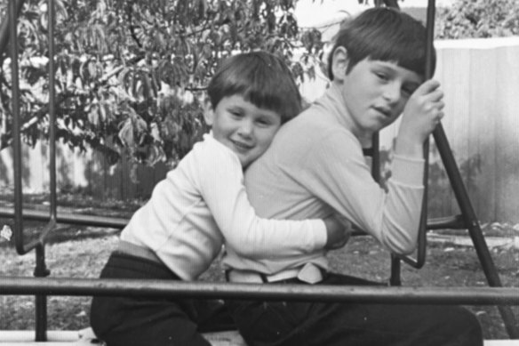 Gideon Haigh (right) and his brother Jaz.