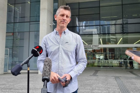 Lee Lovell outside the Supreme Court in Brisbane on Wednesday.