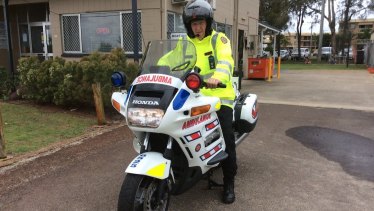 A now-retired paramedic motorcycle on show at a recent emergency services expo.