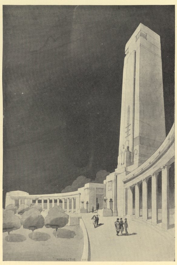 The towering Pylon at the heart of Donald Turner’s third-place entry recalls the Cape Helles and Lone Pine memorials.