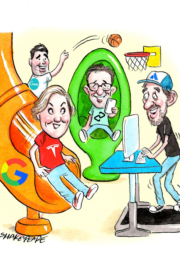 Cliff Obrecht Robyn Denholm,  Anthony Eisen,  Scott Farquhar.