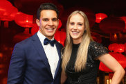 Toomua and ex-wife Ellyse Perry at the 2016 Allan Border Medal ceremony in Melbourne.