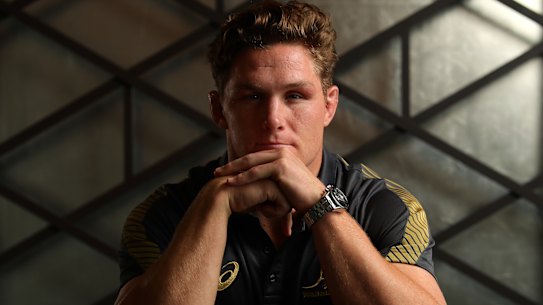 ODAWARA, JAPAN - SEPTEMBER 14:  Michael Hooper of Australia poses for a portrait following a 2019 Rugby World Cup arrival press conference on September 14, 2019 in Odawara, Japan. (Photo by Dan Mullan/Getty Images)