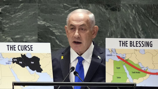 Israel Prime Minister Benjamin Netanyahu addresses the 79th session of the United Nations General Assembly last Friday.