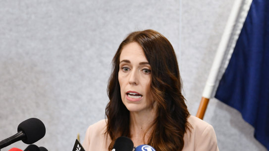 New Zealand Prime Minister Jacinda Ardern speaks to the media on Friday.