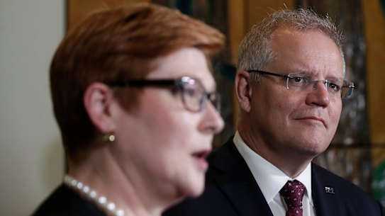 Minister for Foreign Affairs Marise Payne and Prime Minister Scott Morrison.