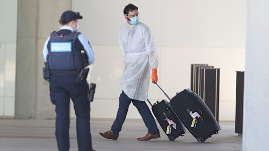 Airport staff are at the front line of dealing with potentially infected international travellers.