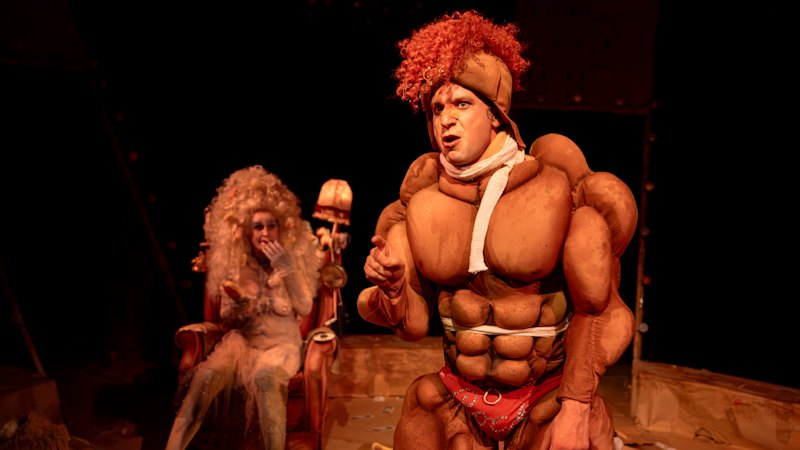 Monster roosters, supersized satire collide in this outrageous production