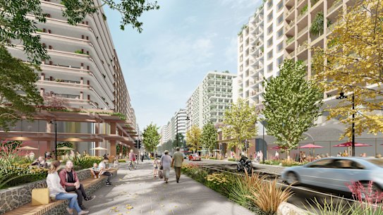 An artist impression reveals what the future of Queen Street in St Marys will look like.