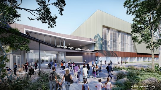 The planned Logan Indoor Sports Centre, which will be a venue at the Brisbane 2032 Olympic and Paralympic Games. 