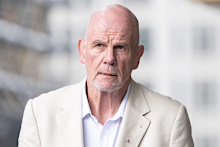 Peter FitzSimons arrives at the Downing Centre Courthouse to appear as a witness at the Alan Jones trial.