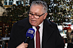 Ray Hadley outside the Downing Centre Local Court on Tuesday.