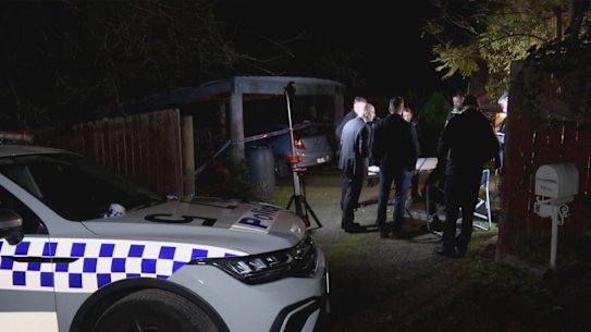 Police at the scene at Yarra Junction on July 30 last year. 