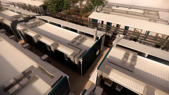 Artists impression of dongas at the Bullsbrook quarantine facility.