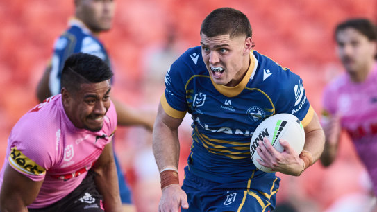 Sean Russell in action for the Eels.