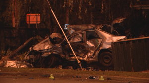 The crash scene on Tuesday night.