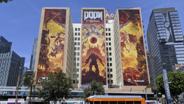 The mural in downtown LA is an E3 tradition. This year it depicts Doom Eternal.