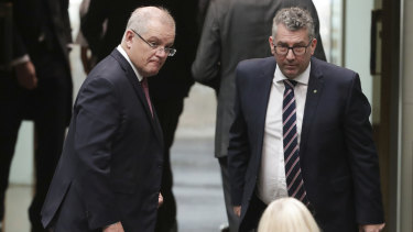 Prime Minister Scott Morrison with Resources Minister Keith Pitt in June.