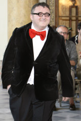 Alber Elbaz taking a bow in 2007 while creative director of Lanvin.  