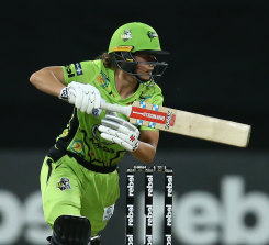Sydney Thunder batter Phoebe Litchfield was unable to get going against the Strikers. 