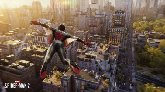Spider-Man 2 moves fast, especially while using the new web wings.