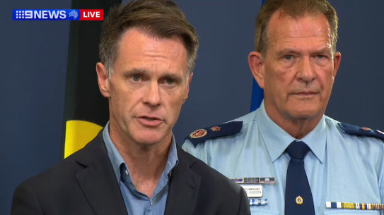 Premier Chris Minns and Deputy Police Commissioner David Hudson address a press conference about the Dural discovery on January 29.