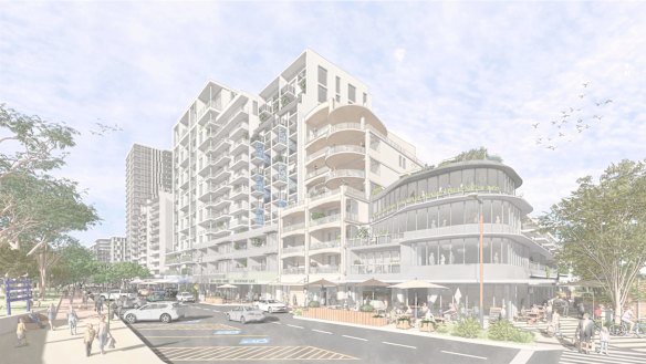 Artist’s impression of the Waterfront Village sub-precinct.