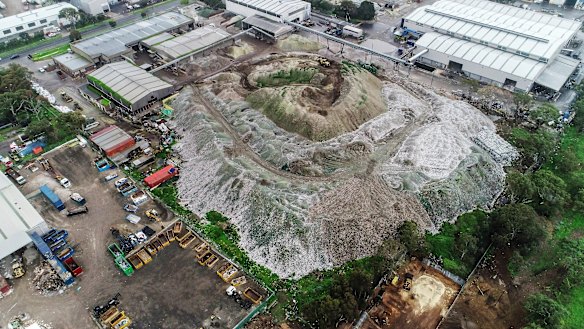 The glass stockpile in Coolaroo.